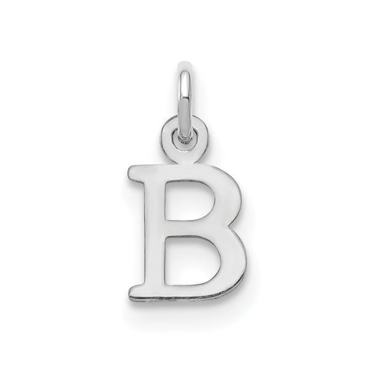 14K White Gold Cutout Letter B Initial Pendant