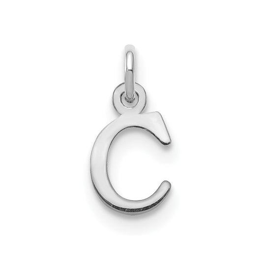 14K White Gold Cutout Letter C Initial Pendant