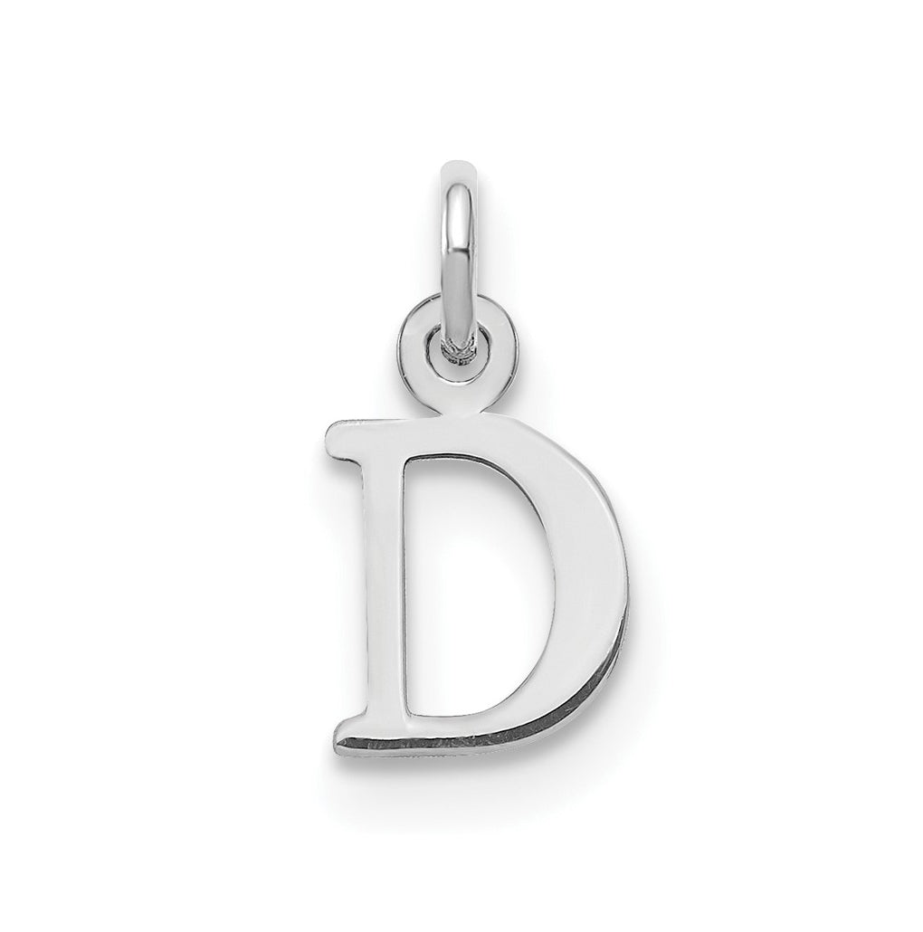 10K White Gold Cutout Letter D Initial Charm