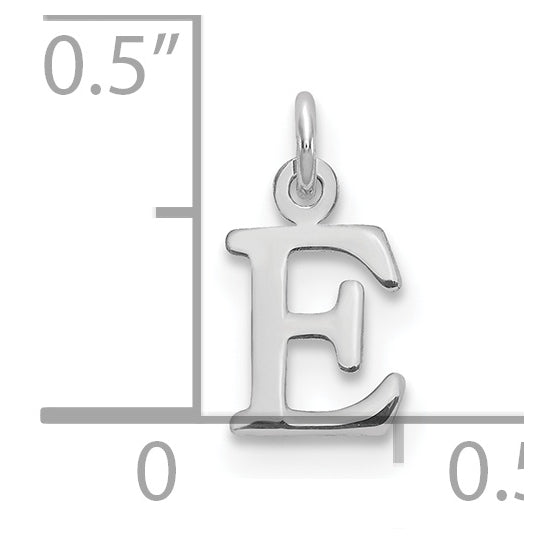 10K White Gold Cutout Letter E Initial Charm