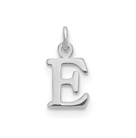 10K White Gold Cutout Letter E Initial Charm