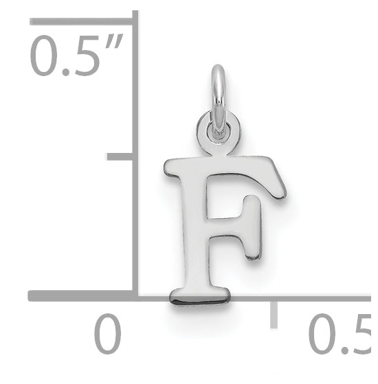 10K White Gold Cutout Letter F Initial Charm