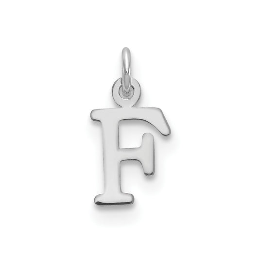 10K White Gold Cutout Letter F Initial Charm