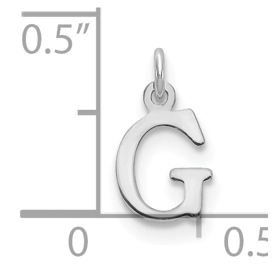 10K White Gold Cutout Letter G Initial Charm