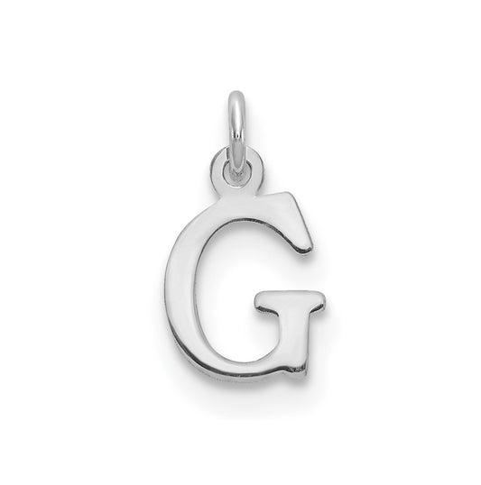 14K White Gold Cutout Letter G Initial Pendant