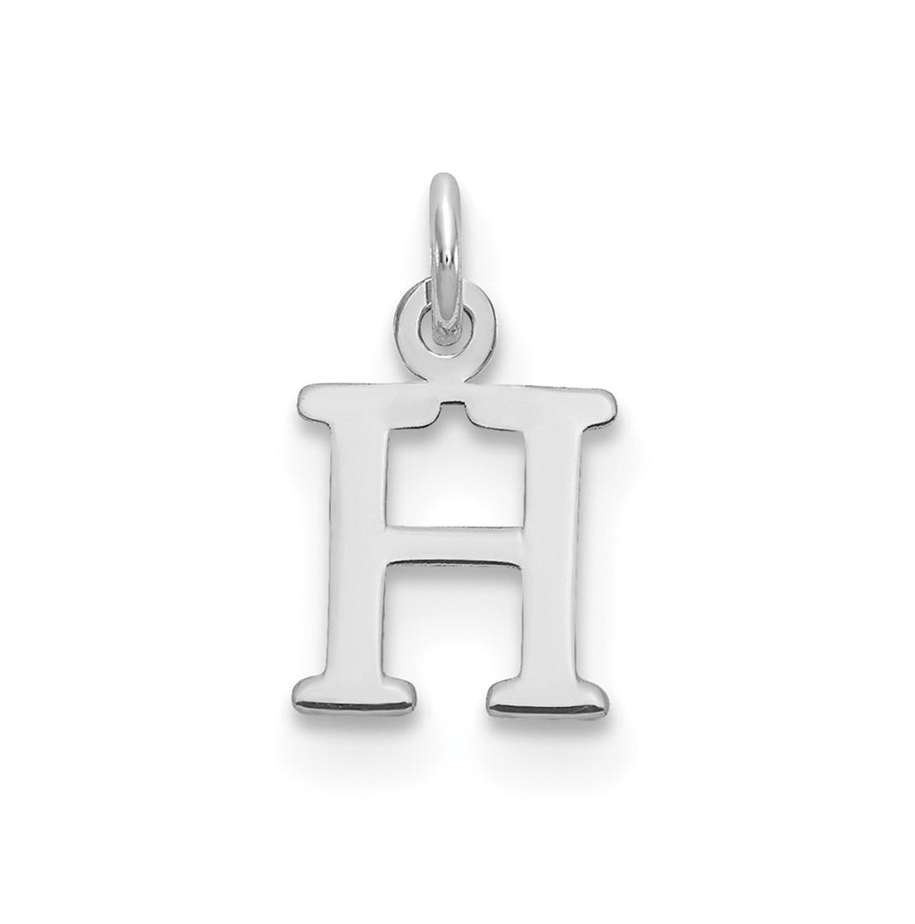 10K White Gold Cutout Letter H Initial Charm