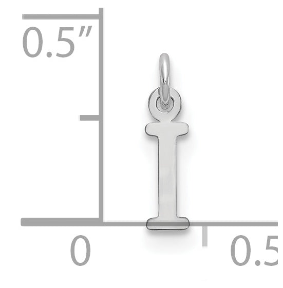 10K White Gold Cutout Letter I Initial Charm