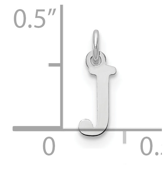 14K White Gold Cutout Letter J Initial Pendant