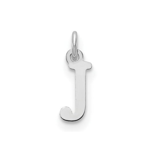 14K White Gold Cutout Letter J Initial Pendant