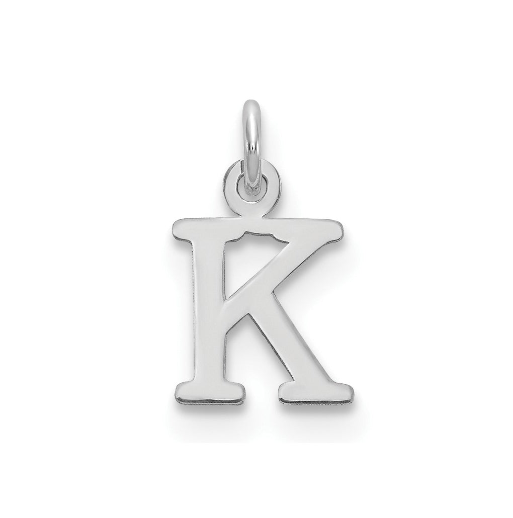 10K White Gold Cutout Letter K Initial Charm