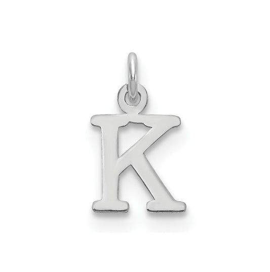 14K White Gold Cutout Letter K Initial Pendant