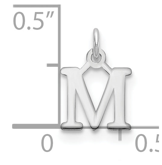 14K White Gold Cutout Letter M Initial Pendant