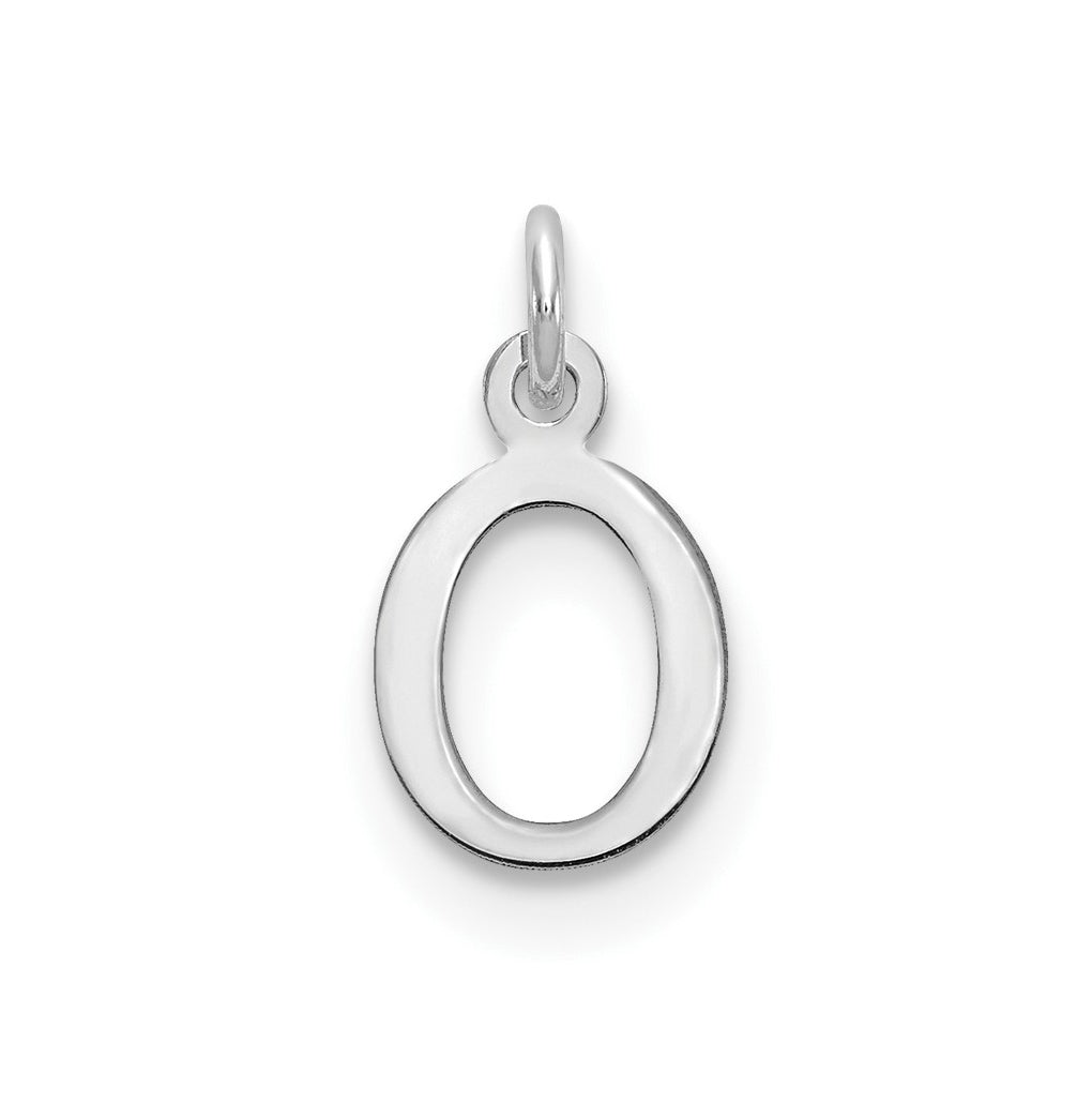 10K White Gold Cutout Letter O Initial Charm