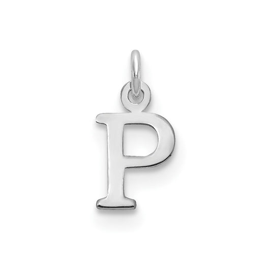 14K White Gold Cutout Letter P Initial Pendant