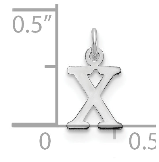 10K White Gold Cutout Letter X Initial Charm