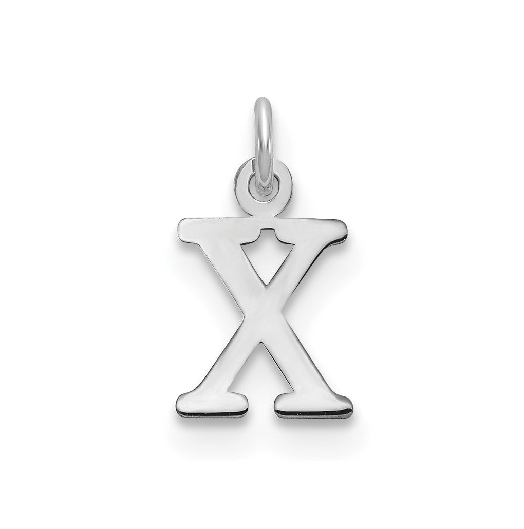 10K White Gold Cutout Letter X Initial Charm
