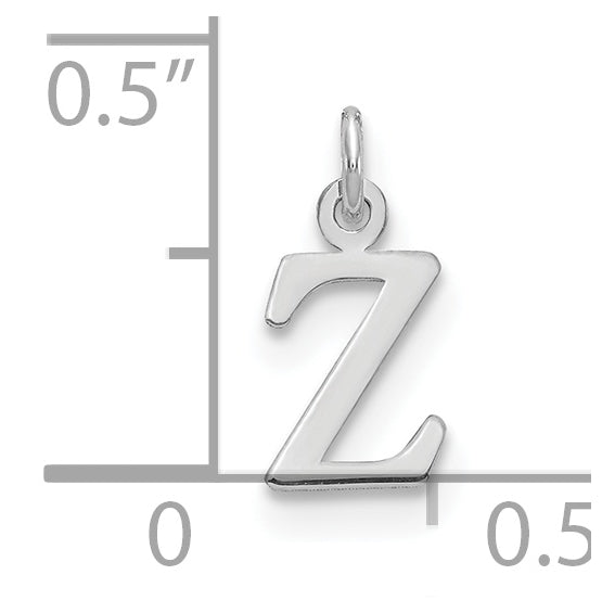 14K White Gold Cutout Letter Z Initial Pendant