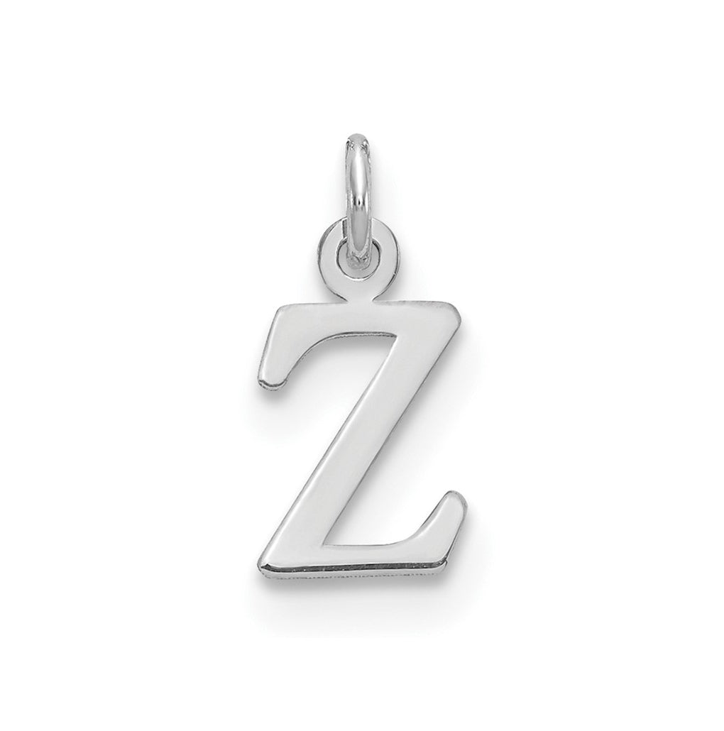10K White Gold Cutout Letter Z Initial Charm