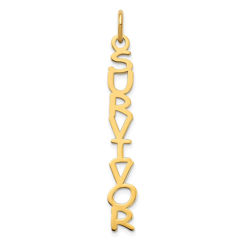 Sterling Silver Gold plated Comic Sans Font Vertical Name Plate Charm