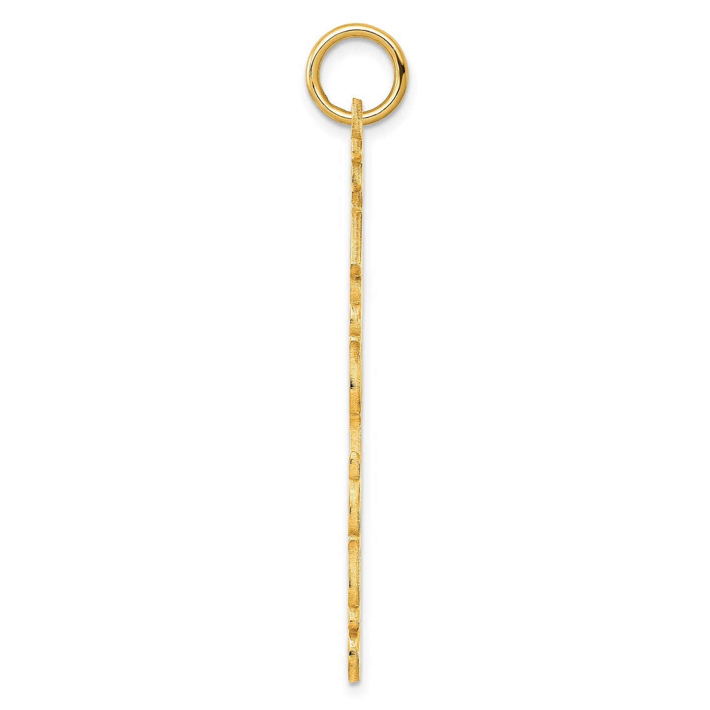 14K Yellow Gold Cooper Font Vertical Name Plate Charm