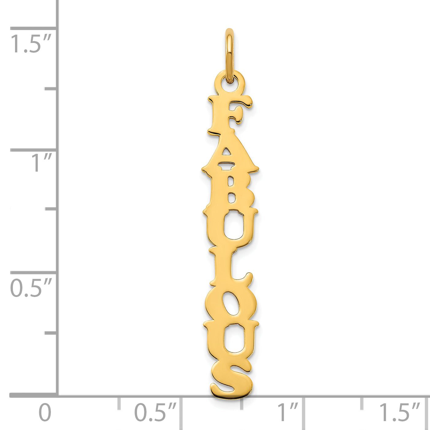 Sterling Silver Gold Plated Cooper Font Vertical Name Plate Charm