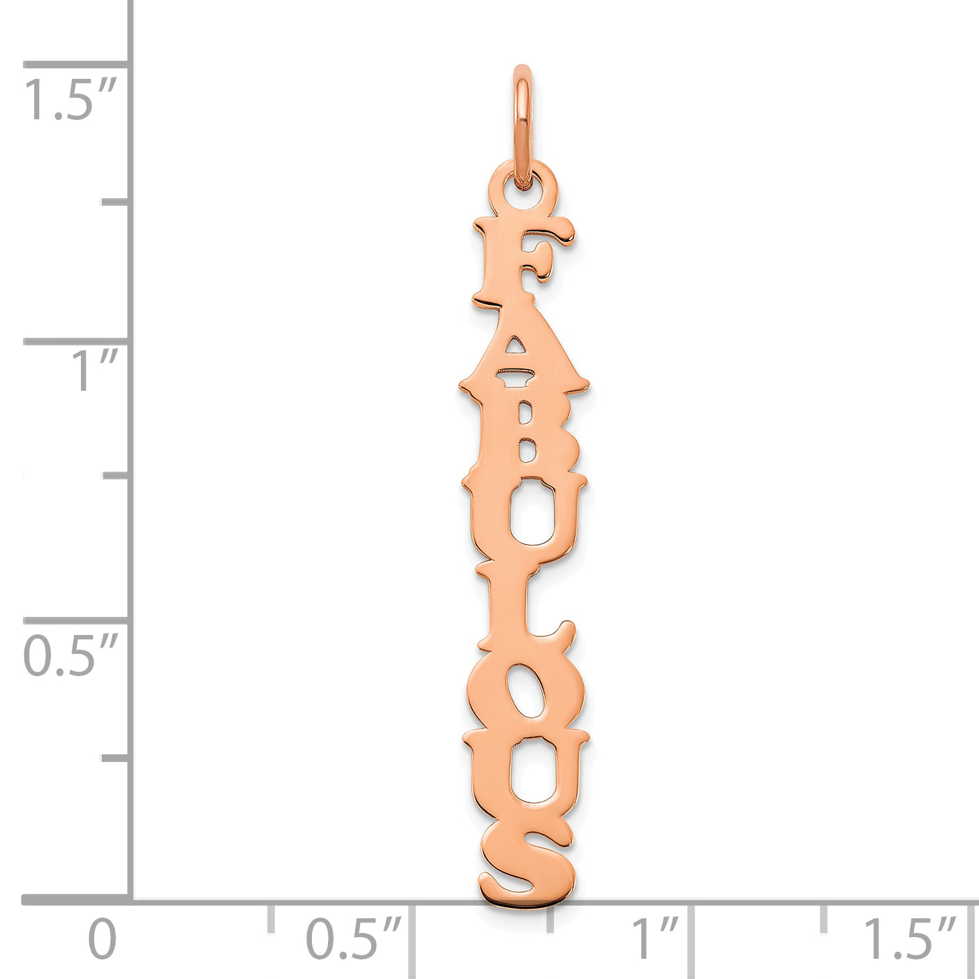 14K Rose Gold Cooper Font Vertical Name Plate Charm