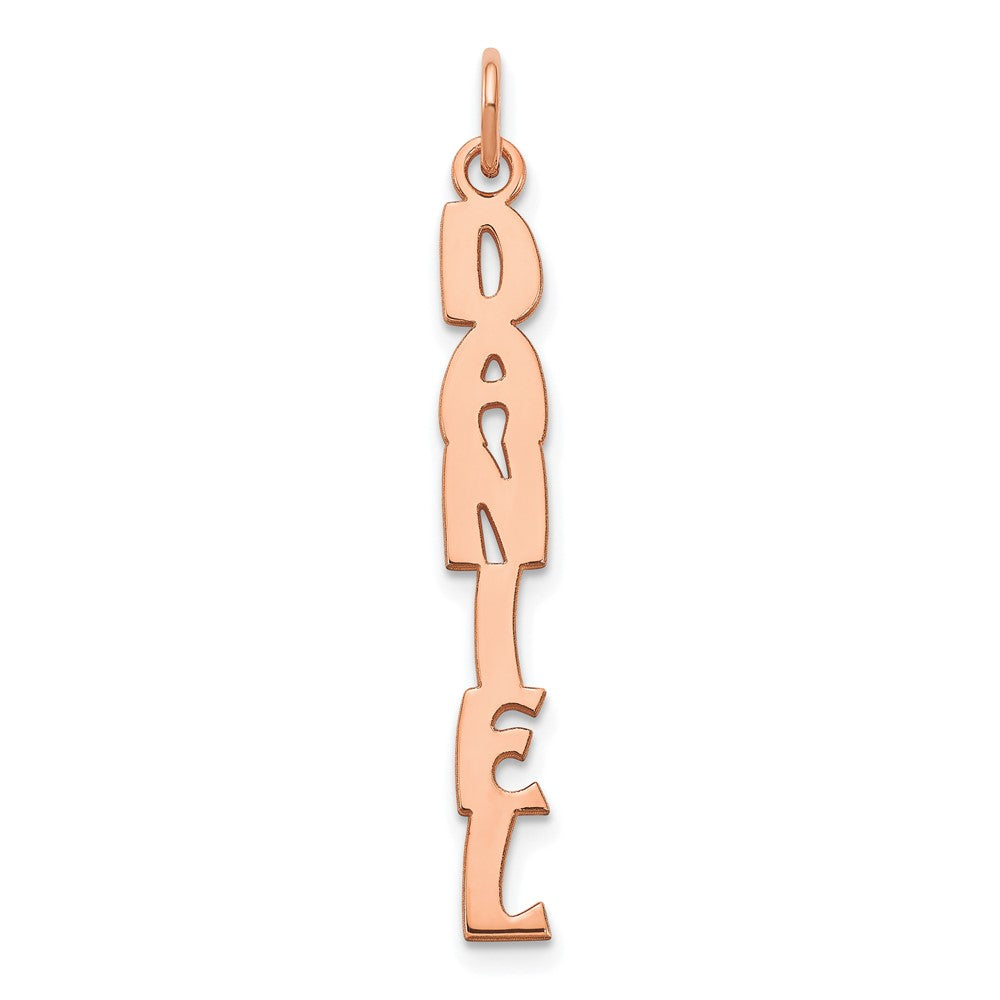 Sterling Silver Rose Gold plated Hobo Extra Font Name Plate Charm