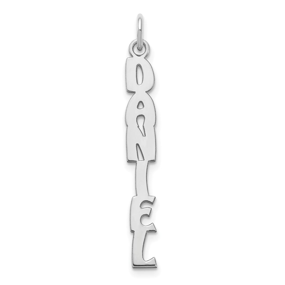 Sterling Silver Rhodium plated Hobo Extra Font Name Plate Charm