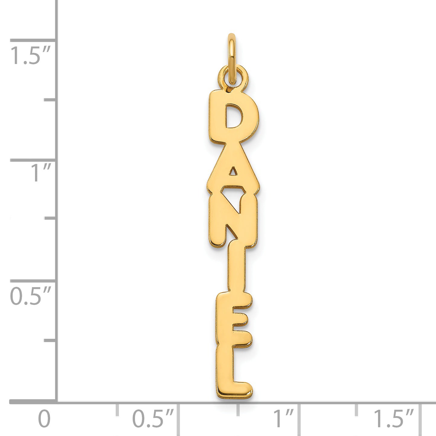 14K Yellow Gold Kimberly Font Vertical Name Plate Charm