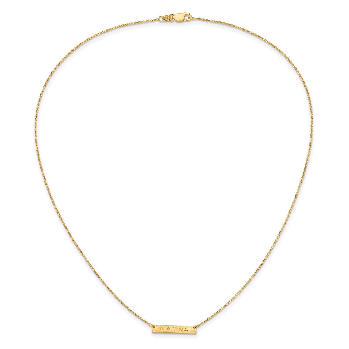 Sterling Silver Gold plated Brushed 1 Station Necklace