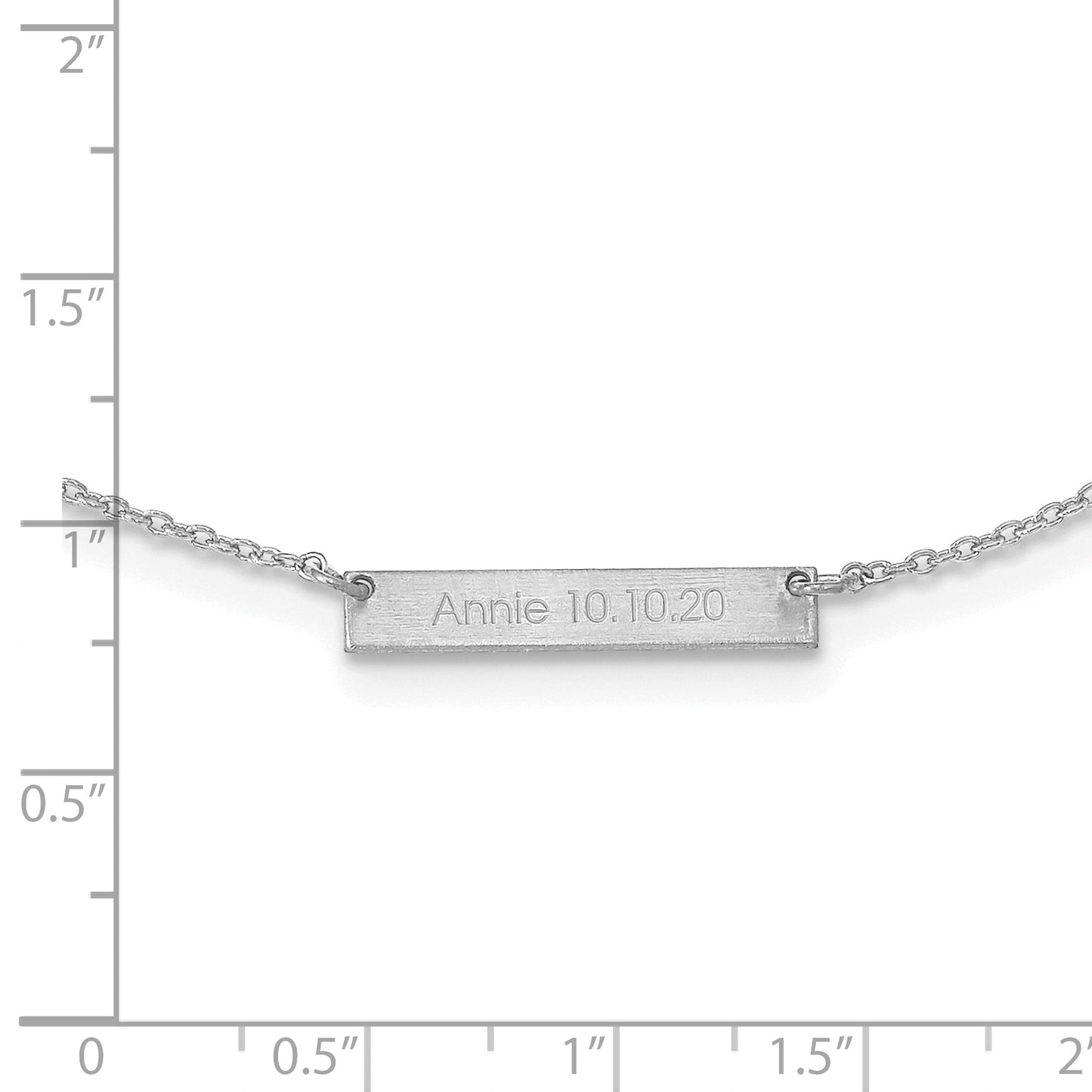 Sterling Silver Rhodium plated Brushed 1 Station Necklace