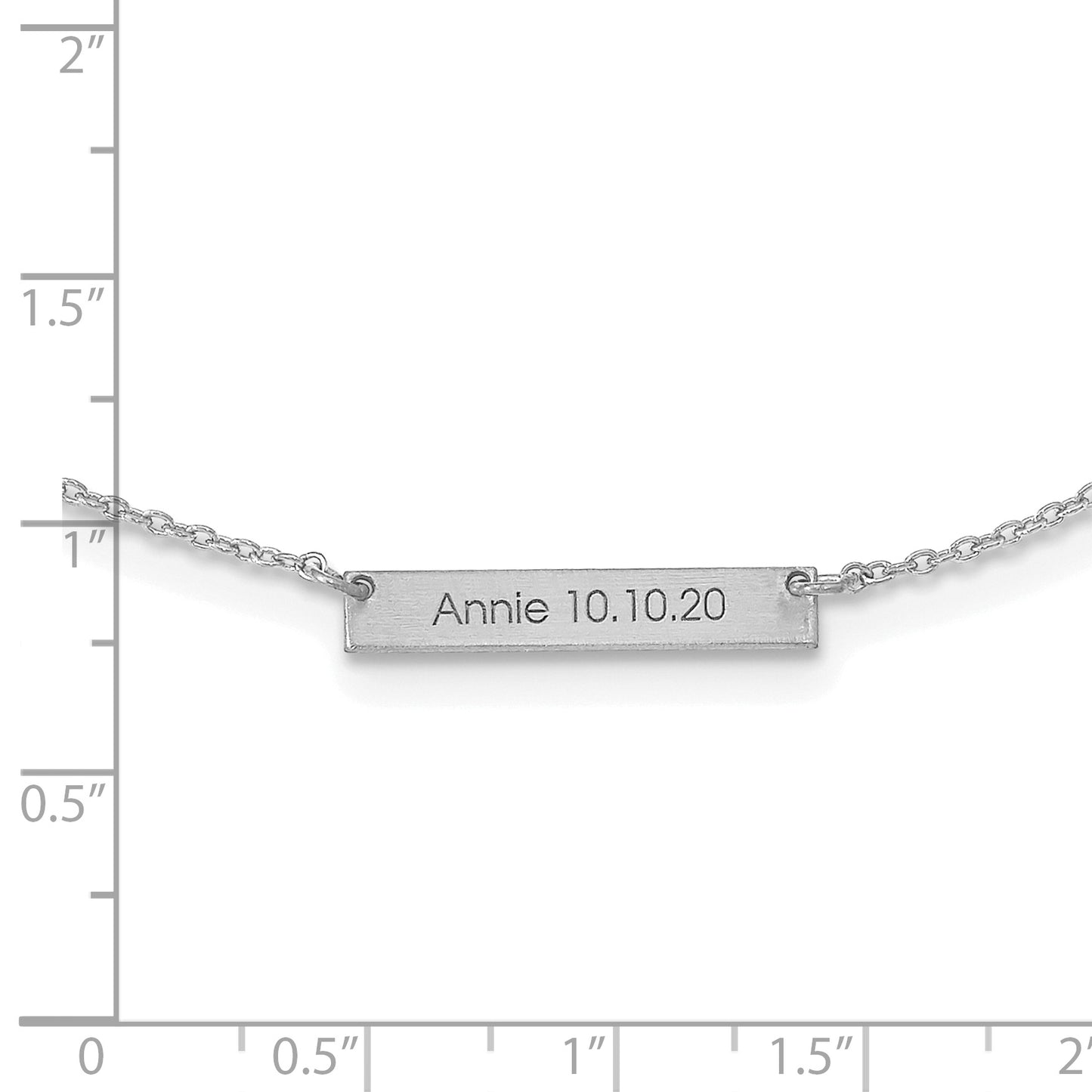 10K White Gold Brushed 1 Station Necklace
