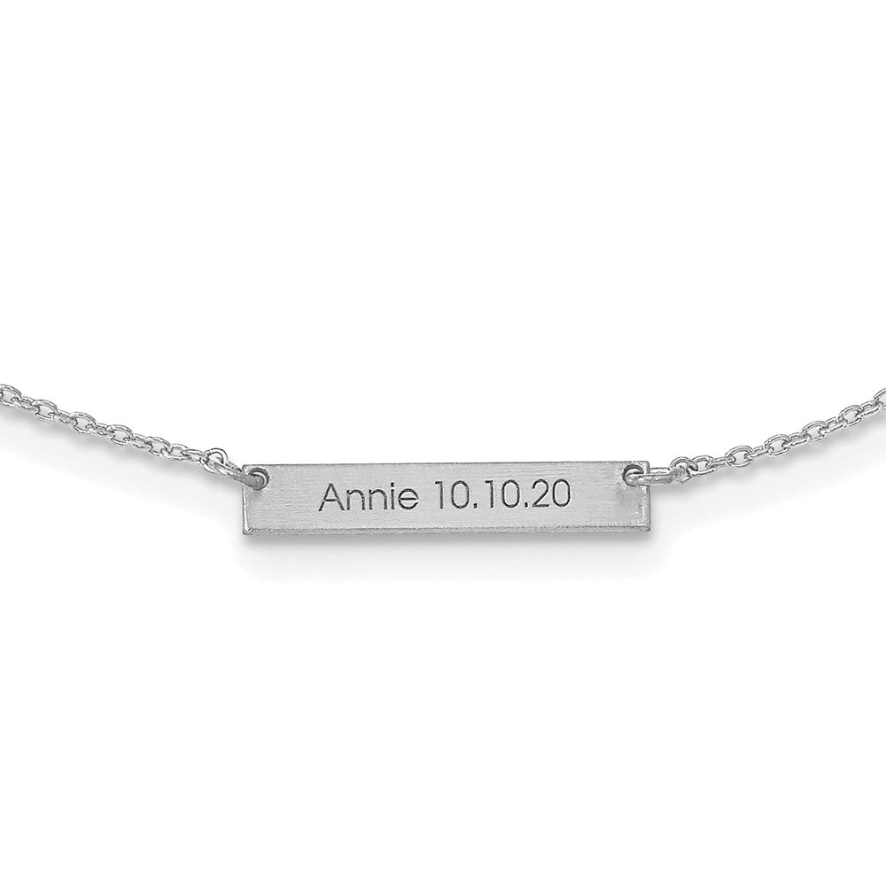 10K White Gold Brushed 1 Station Necklace