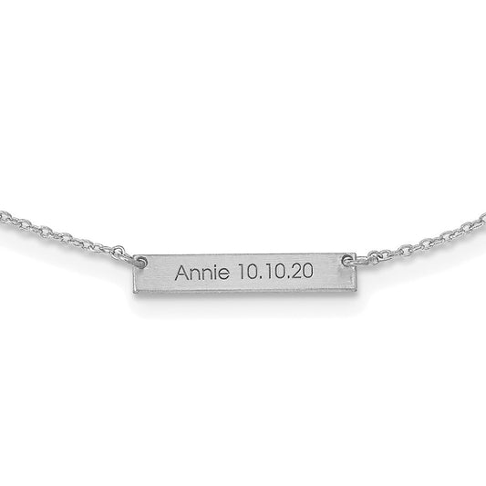 10K White Gold Brushed 1 Station Necklace