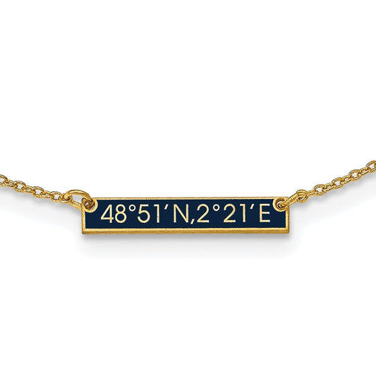 Sterling Silver Gold plated Brushed Enameled 1 Station Necklace