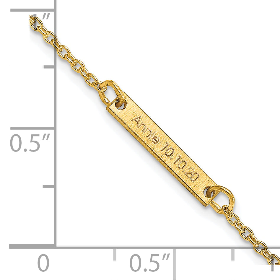 Sterling Silver Gold plated Brushed 1 Station Bracelet
