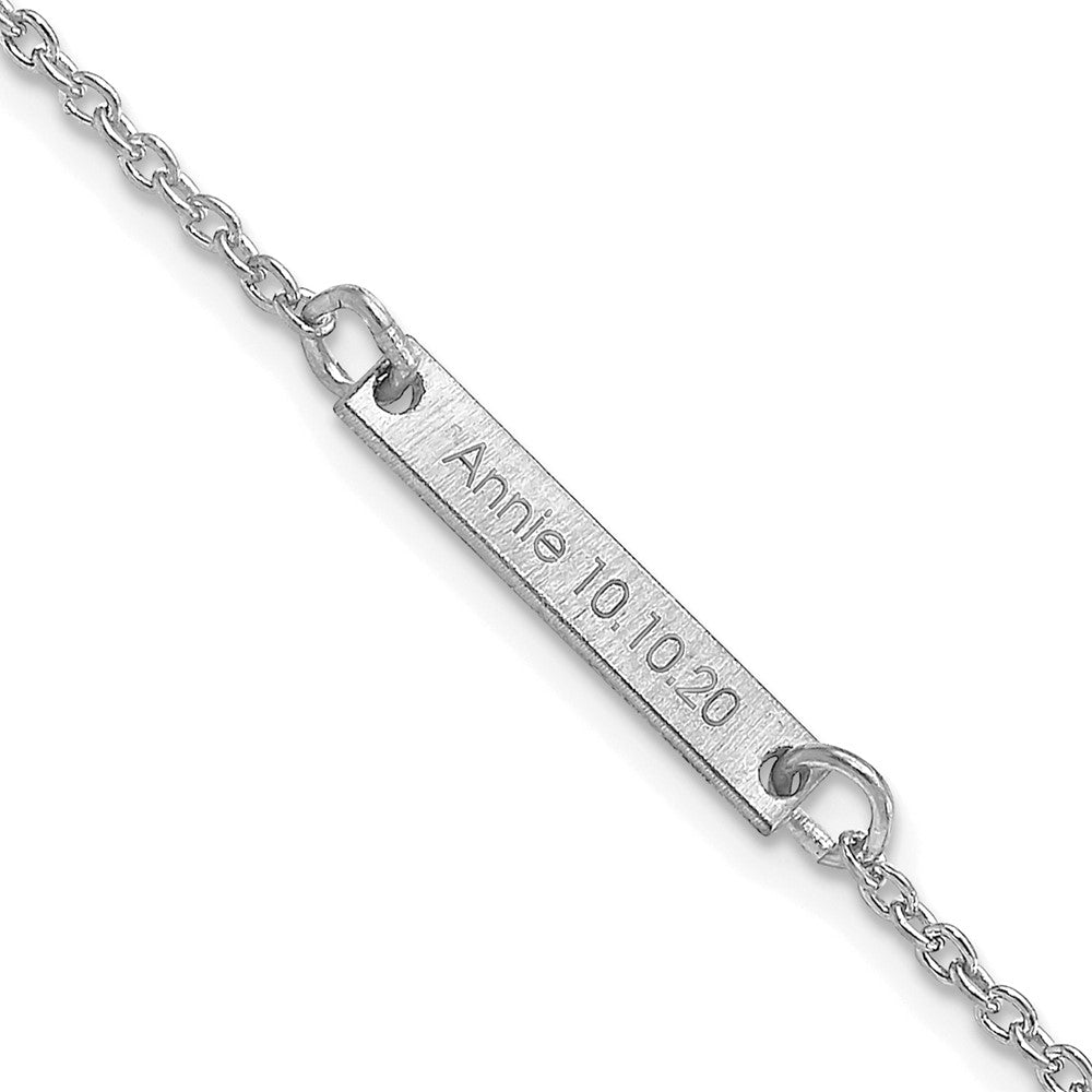 Sterling Silver Rhodium plated Brushed 1 Station Bracelet