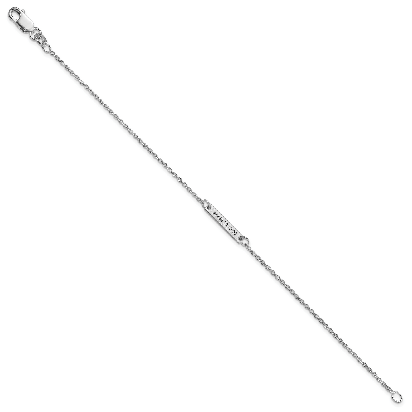 10K White Gold Brushed 1 Station Bracelet