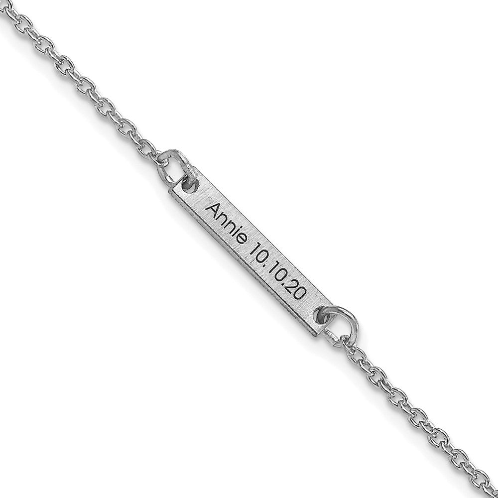 10K White Gold Brushed 1 Station Bracelet
