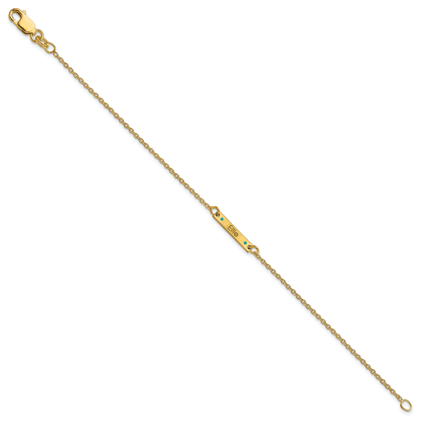 Sterling Silver Gold plated Brushed 1 Station Enameled Bracelet