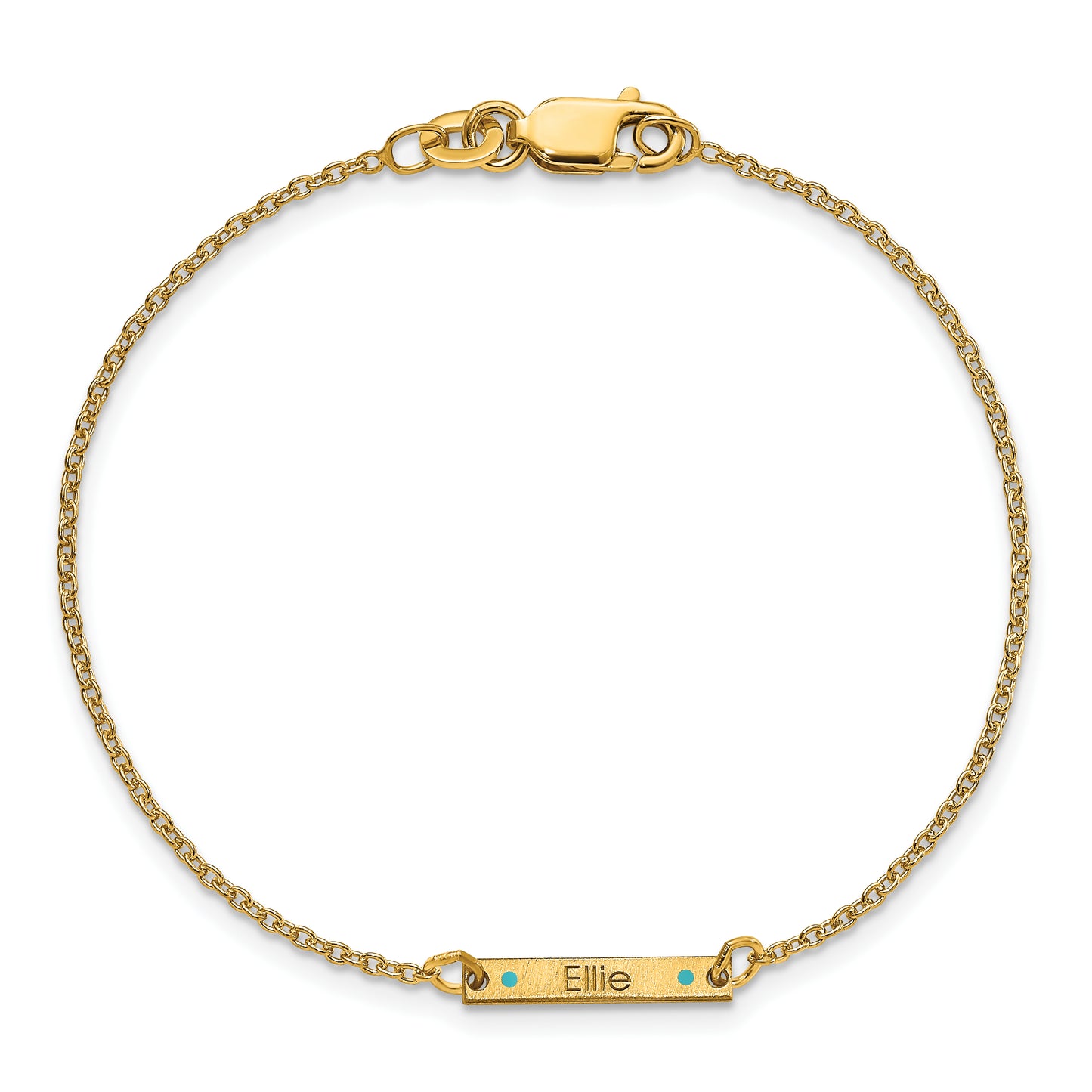 Sterling Silver Gold plated Brushed 1 Station Enameled Bracelet
