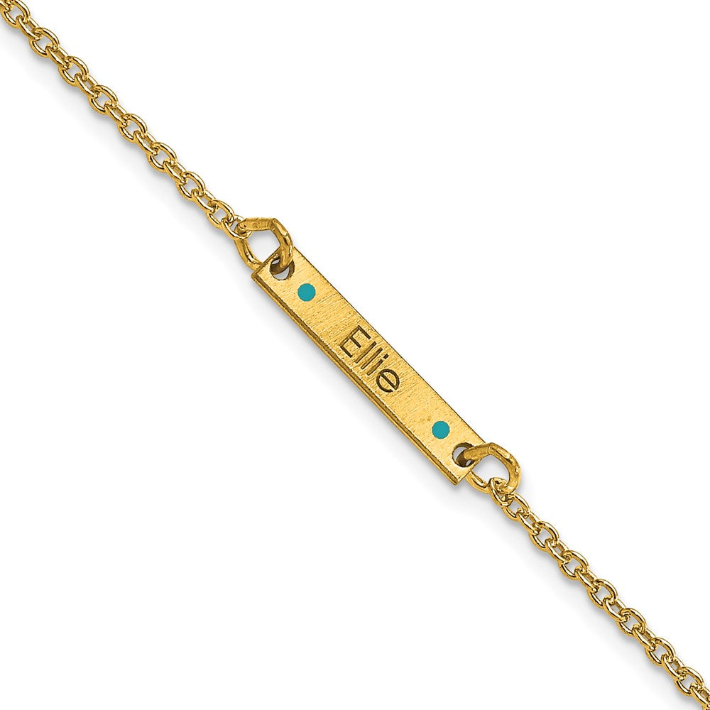 Sterling Silver Gold plated Brushed 1 Station Enameled Bracelet