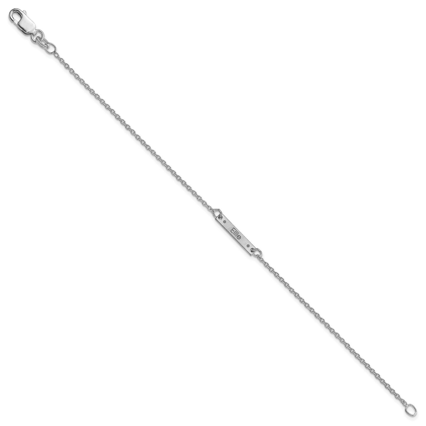 10K White Gold Brushed 1 Station Enameled Bracelet