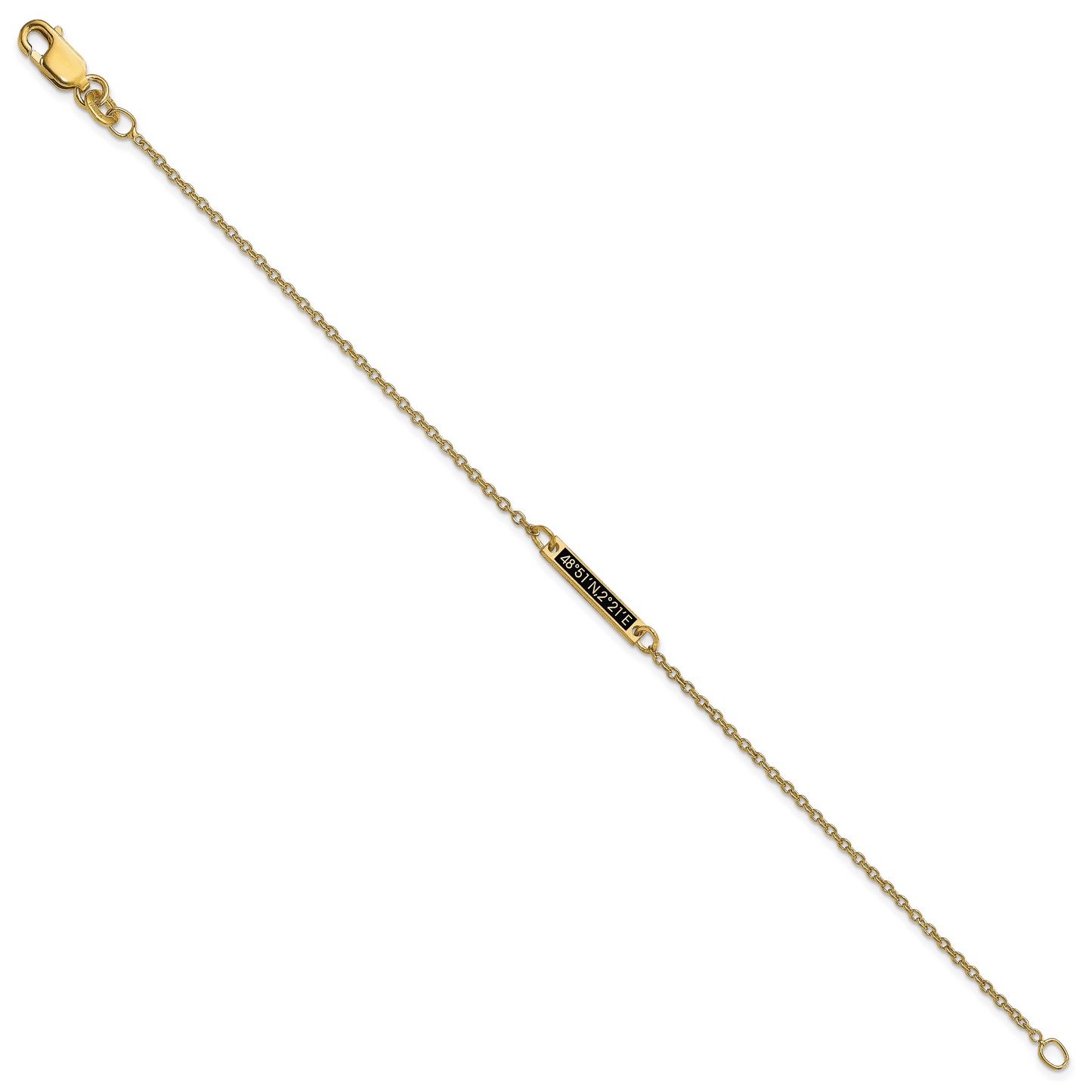 Sterling Silver Gold plated Brushed Enameled 1 Station Bracelet