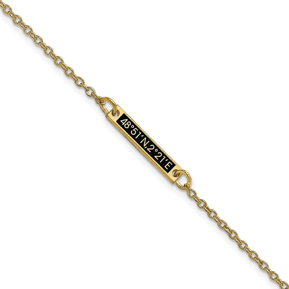 14K Yellow Gold Brushed Enameled 1 Station Bracelet