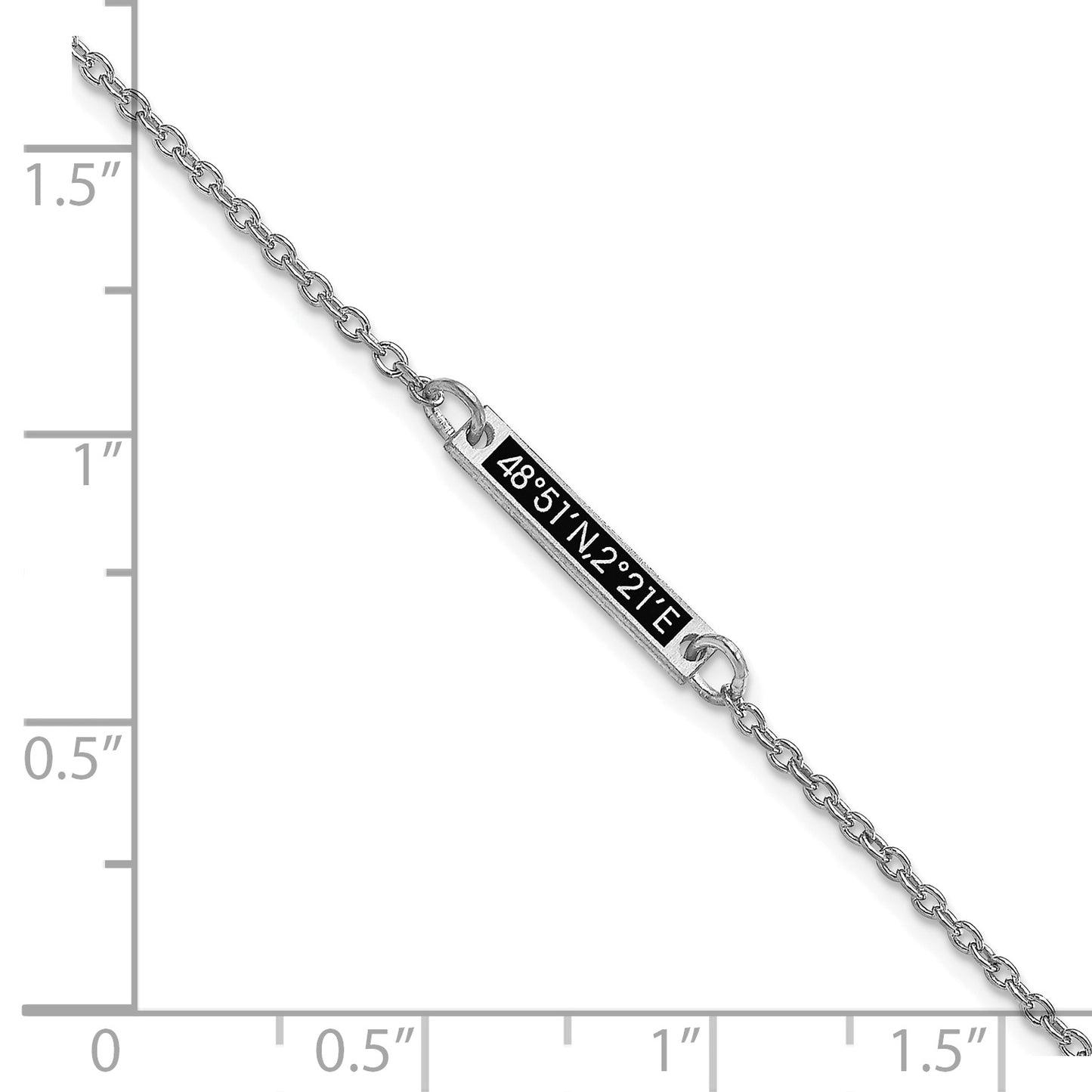 10K White Gold Brushed Enameled 1 Station Bracelet