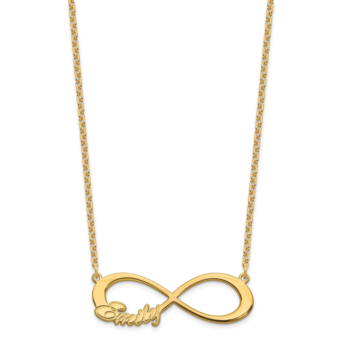 Sterling Silver Gold plated 1 Name Infinity Necklace