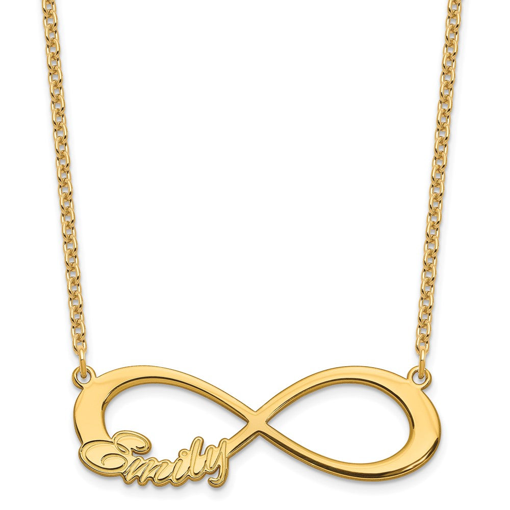 Sterling Silver Gold plated 1 Name Infinity Necklace