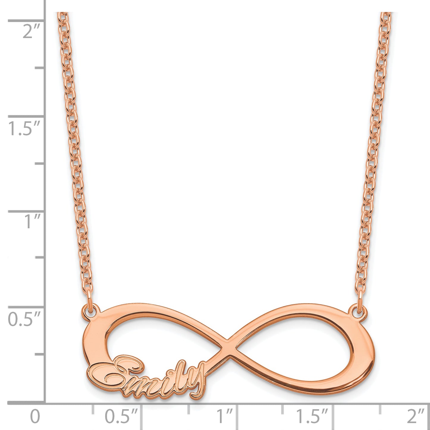Sterling Silver Rose Gold plated 1 Name Infinity Necklace