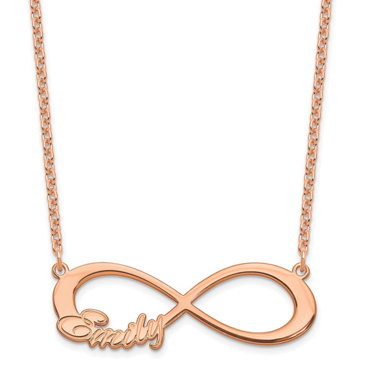 Sterling Silver Rose Gold plated 1 Name Infinity Necklace